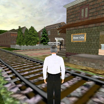 The railroad station depicts how industrialization has contributed to the city's growth.